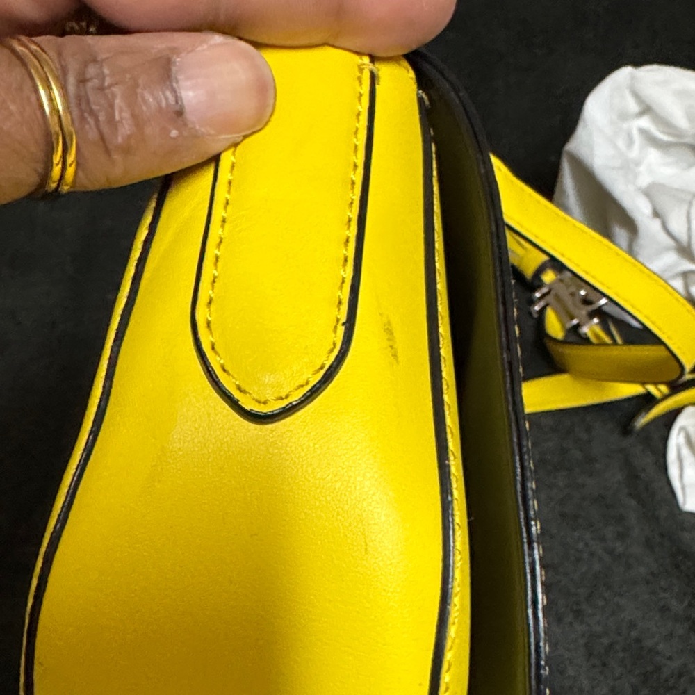 Ralph Lauren Yellow Leather Crossbody with Tassel Charm - Picture 10 of 11